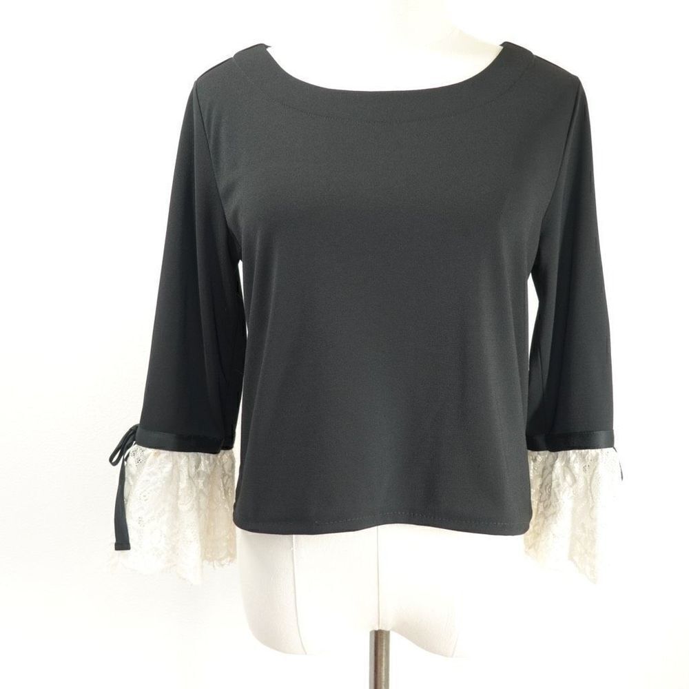 Karl Lagerfeld Paris Lace Cuff Top - S - Preowned